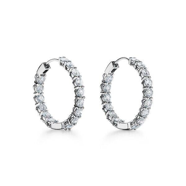 Diamond Hoops Earrings